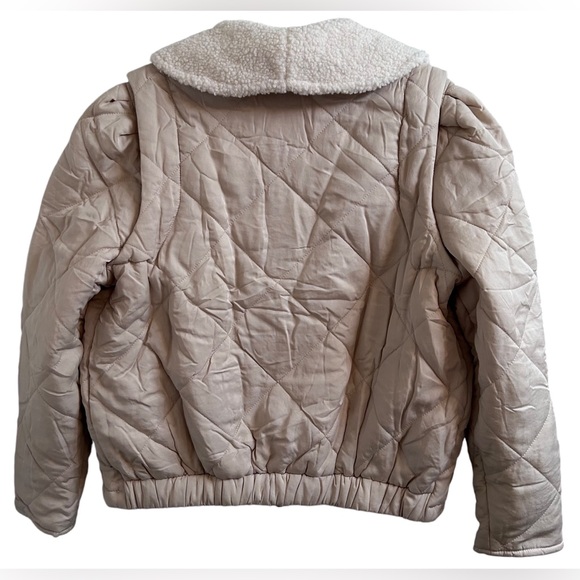 ⭐️HOST PICK⭐️BLANK NYC Warm Hearts Quilted Faux Shearling Coat Lt Beige L✨NWT✨ - Picture 10 of 15